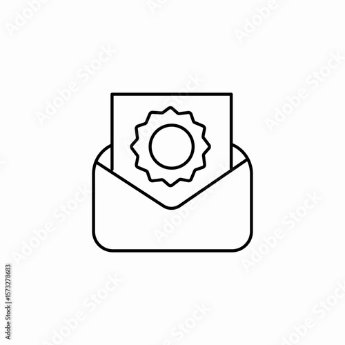 envelope award message icon sign vector
