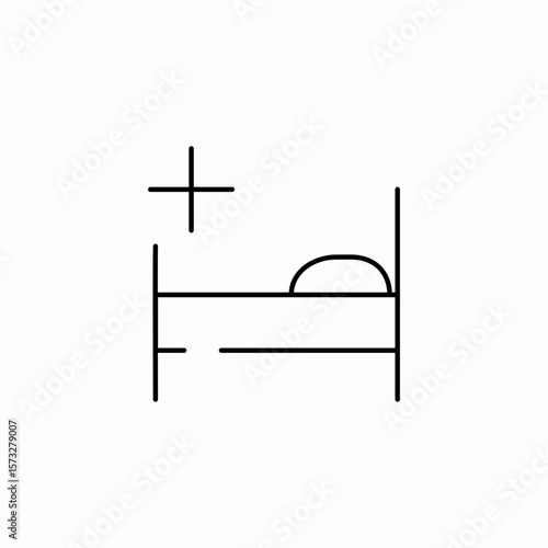hospital bed medical icon sign vector