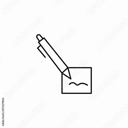 pen on paper icon sign vector