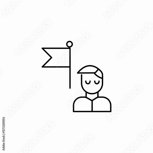 person next flag icon sign vector