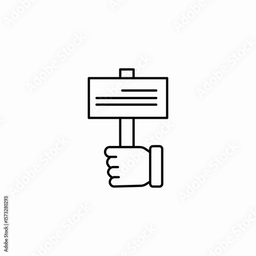 protest sign held icon sign vector