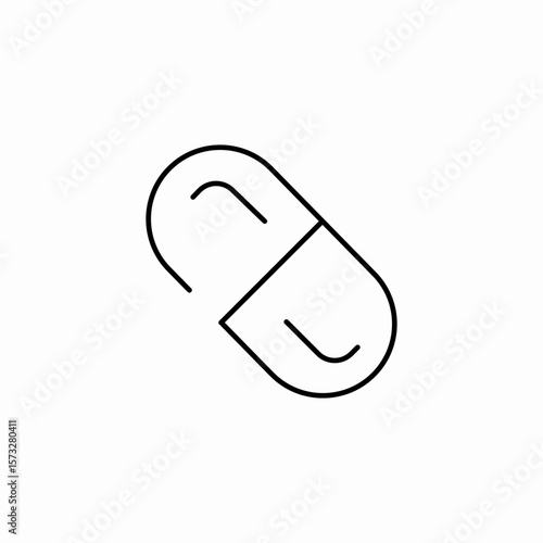 single medical capsule icon sign vector