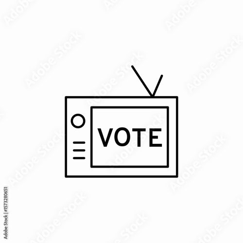 television with vote icon sign vector