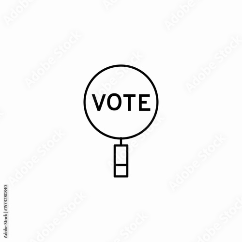 vote magnifying glass icon sign vector