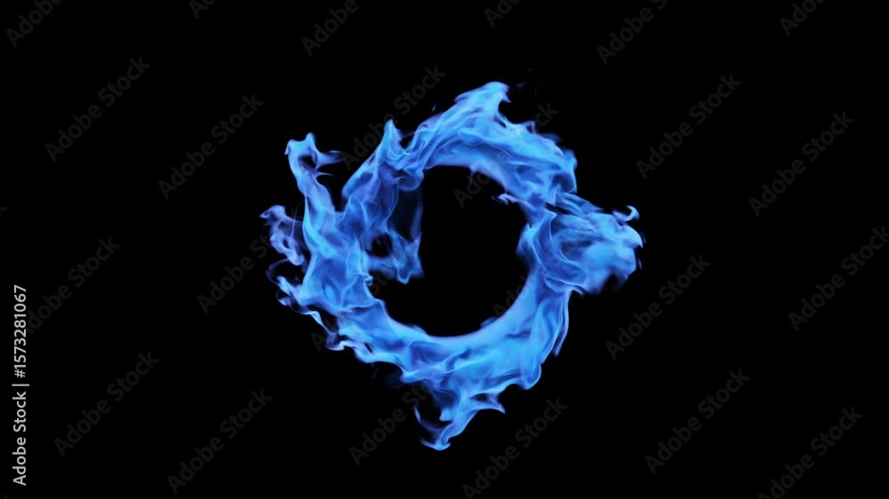 Blue smoke portal VFX element - motion design element - 60 fps, 4K Pro Res with mask pass