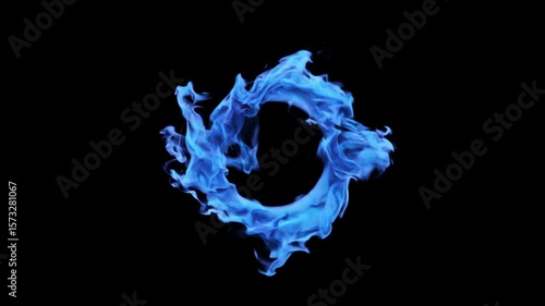 Blue smoke portal VFX element - motion design element - 60 fps, 4K Pro Res with mask pass