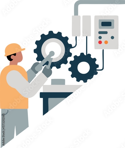 a man maintenance electrical gear