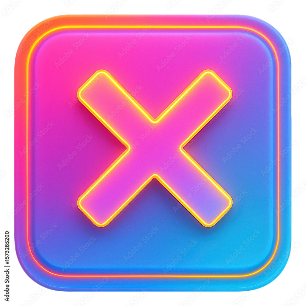 Obraz premium Vibrant Neon Icon with Stylish Glow Effects