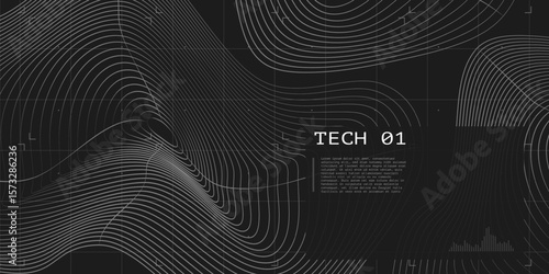 Lines and grids. Radio waves. Abstract grid structure. Futuristic mesh wireframe background. Digital topography. Tech style. UI, HUD, and data design.