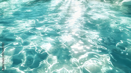 Sparkling turquoise water illuminated by bright sunlight.