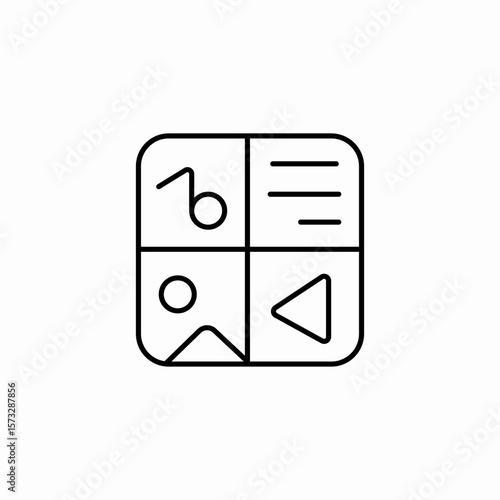 media layout grid icon sign vector