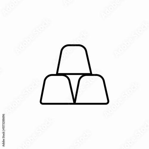 stack gold bars icon sign vector