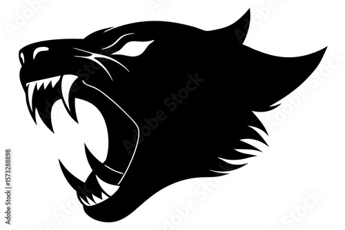 Wild Panther Head Logo – Fierce Black Animal Vector Art