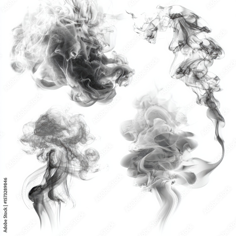 Fototapeta premium Soft smoke vapor swirling in the air