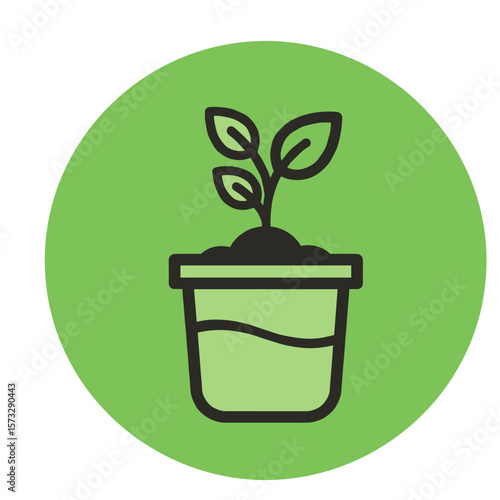 Eco Planter from Septic System Concept Icon
