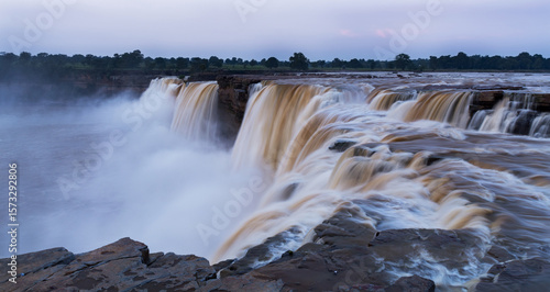 Photography A close view from the top of the beautiful Chitrakote Waterfall located in the I
