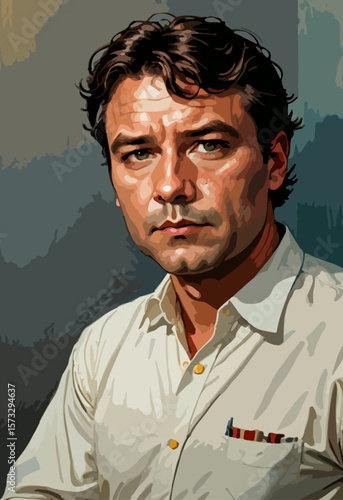 A man with serious face