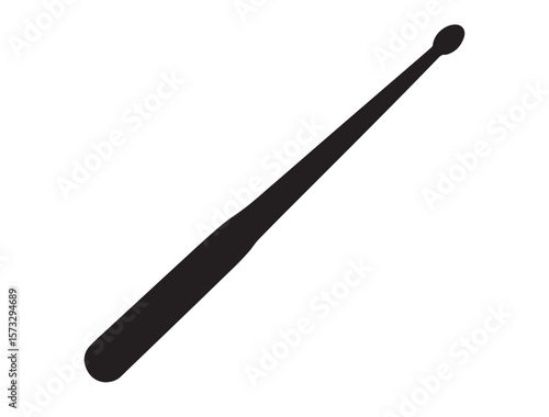 Drumstickin silhouette on white background