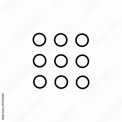 nine dots menu icon sign vector