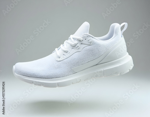 White Running Shoe Isolated on Background Product Shot