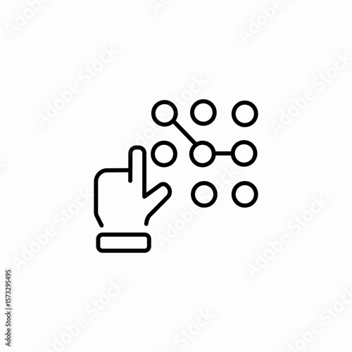 pattern lock unlock icon sign vector
