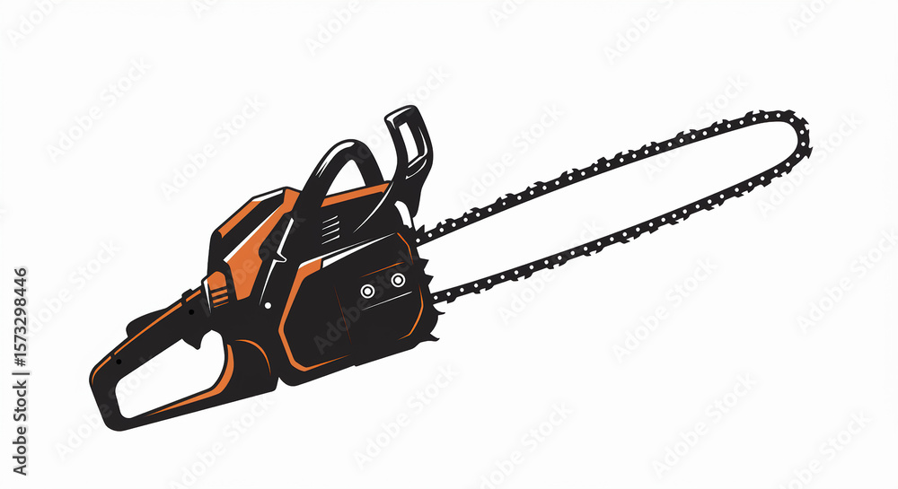 Chainsaw Silhouette Vector – Isolated Black Chainsaw Machine Illustration on White Background Chainsaw Silhouette Vector – Isolated Black Chainsaw Machine Illustration on White Background
