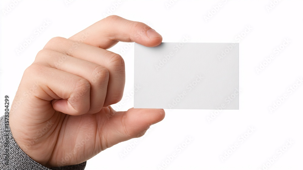 Obraz premium Hand holding blank white business card