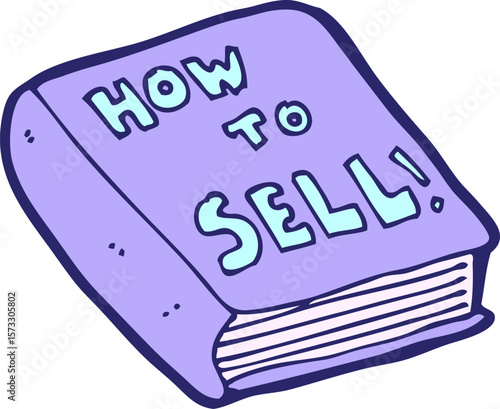cartoon how to sell book in bright neon color