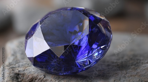 Close-up of a vibrant blue gemstone