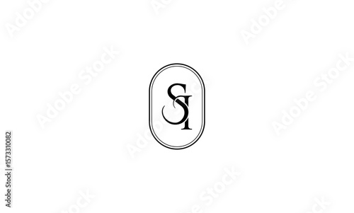 Si initial letters, monogram logo