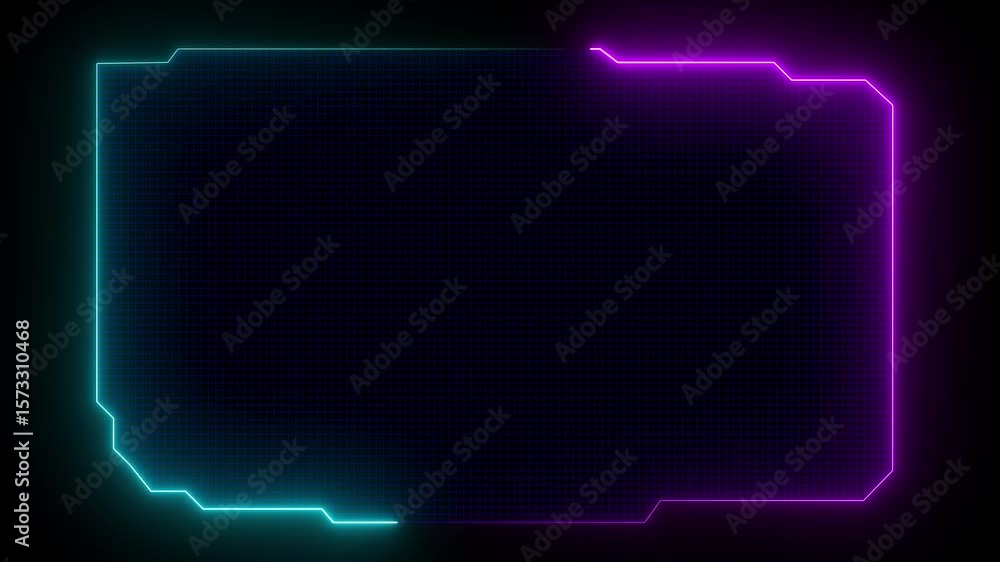 Digital Hud Radar Navigation is looking for objects. Searching process in futuristic interface Digital radar screen with targets on monitor in searching on earth map location. 16:9 frame size hud