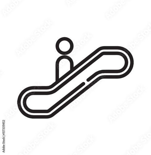 Person riding escalator icon transportation