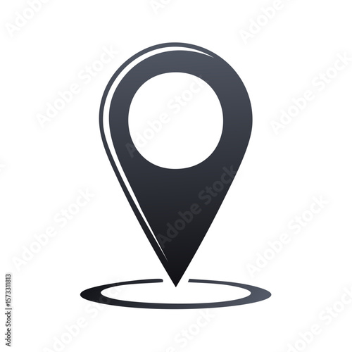 Dark Location Pointer Navigational Pin Drop Place Marker Symbol