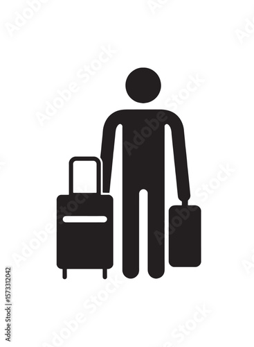 Traveler with luggage suitcase journey