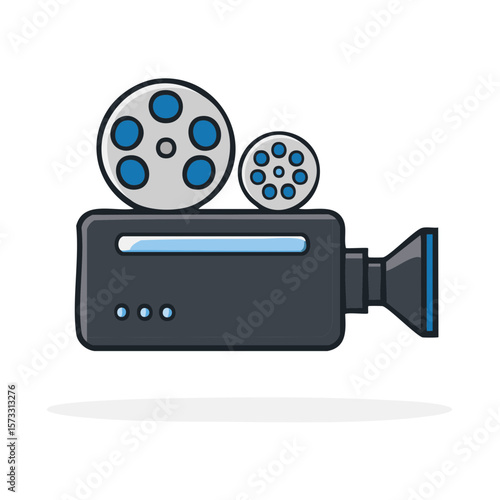 Vintage Film Projector Illustration Movie Reel Cinema Concept Film Making Element