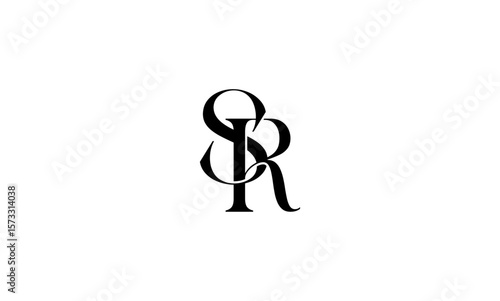 SR initial letters, monogram logo