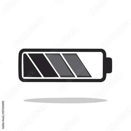 Low Battery Indicator Icon Showing Power Level Running Down for Devices Using Energy
