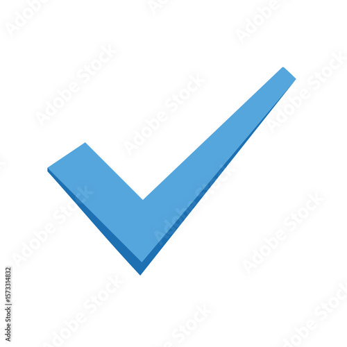 Light blue check mark symbol on white background, indicating approval, agreement, or positive confirmation