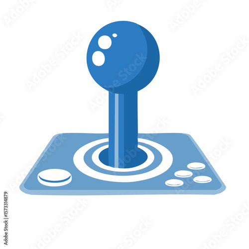 Retro Blue Joystick Control for Video Games, Arcade Games Vector Illustration