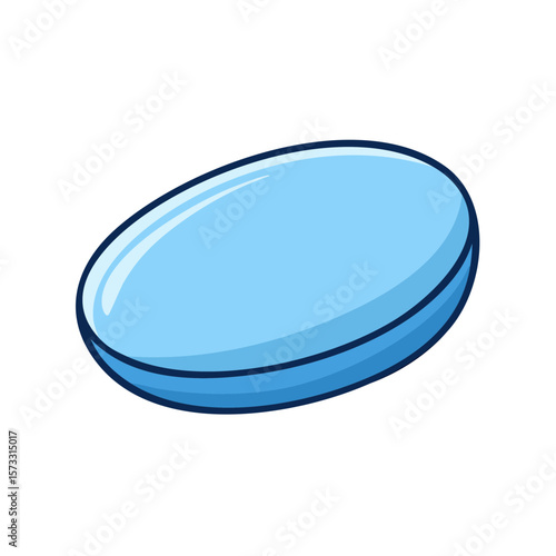 Single Blue Soap Bar Illustration, Hygiene Product, Gentle Wash, Cleanliness Icon