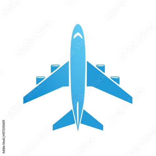 Skyward Bound Airplane Graphic: Blue Airplane Icon for Travel and Flight Concepts