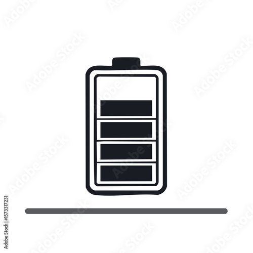 Low Battery Charge Indicator Vector Illustration Minimalist Design