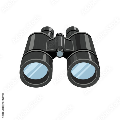 Black Binoculars on Display: Equipment for Viewing, Exploring, and Observing Objects in Detail