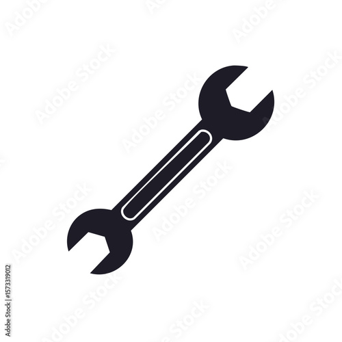 Spanner for fastening and loosening nuts and bolts isolated on white background