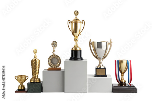 Wallpaper Mural Achievement Awards Gold, Silver, Bronze Trophies and Medals on Display Torontodigital.ca