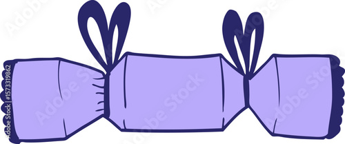 cartoon doodle christmas cracker in bright neon color