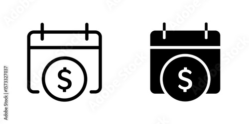 Calendar payment date. File and document icon