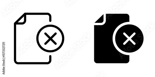 File and document with delete icon