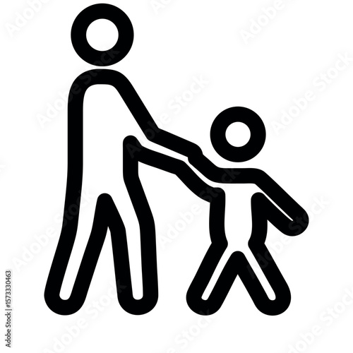 Adult holding childs hand walking together holding hands
