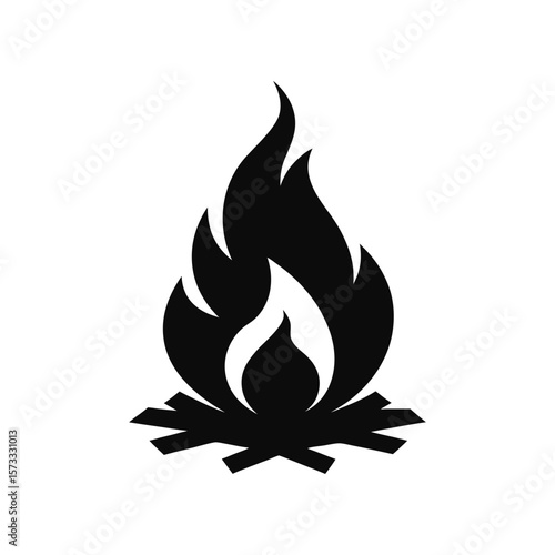 Bonfire vector silhouette art illustration